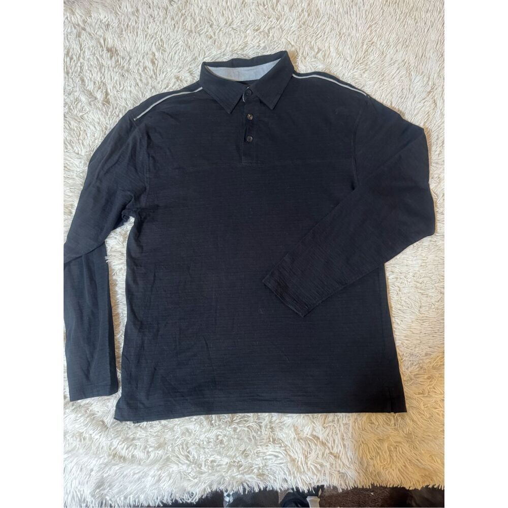 Weekendz off long sleeve Henley black shirt M